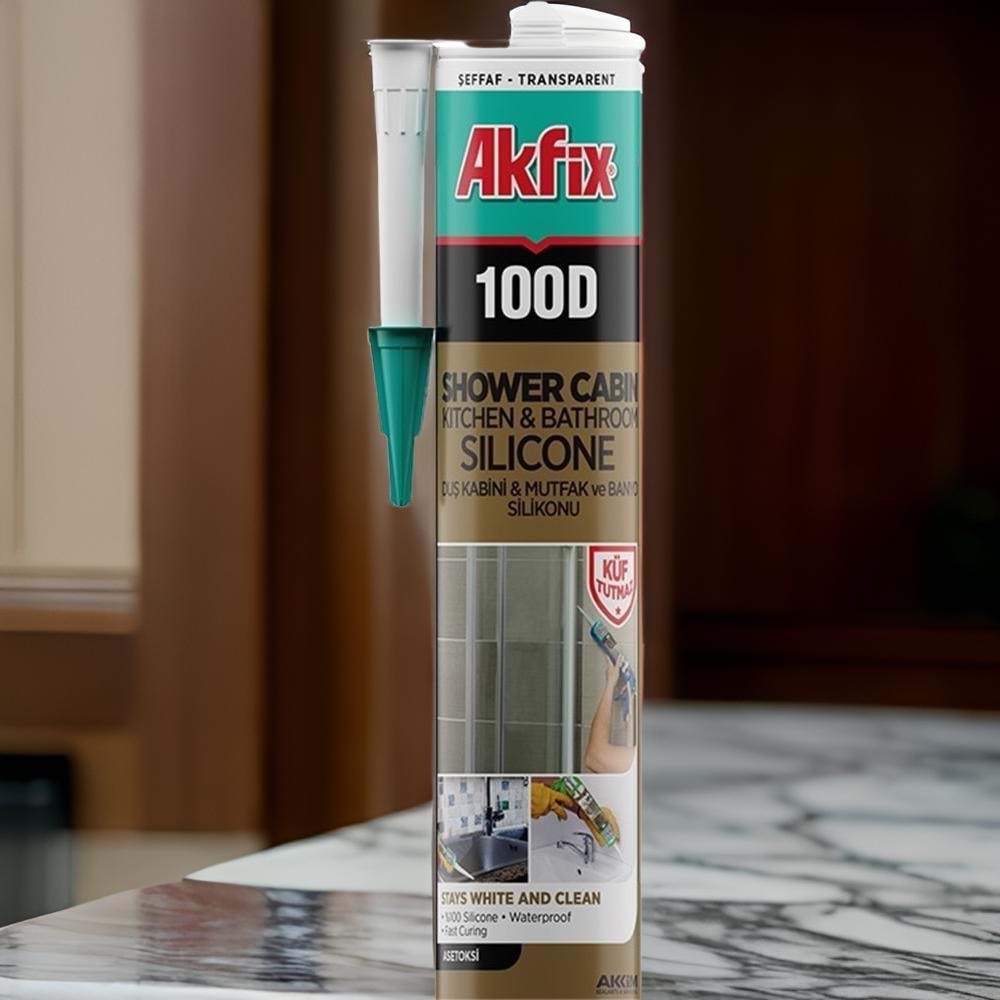 Akfix 100D Duşakabin Silikonu Şeffaf 280ml